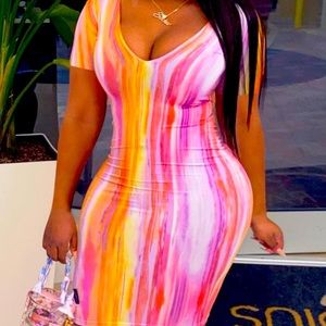 Summer Dress- Pink Fire